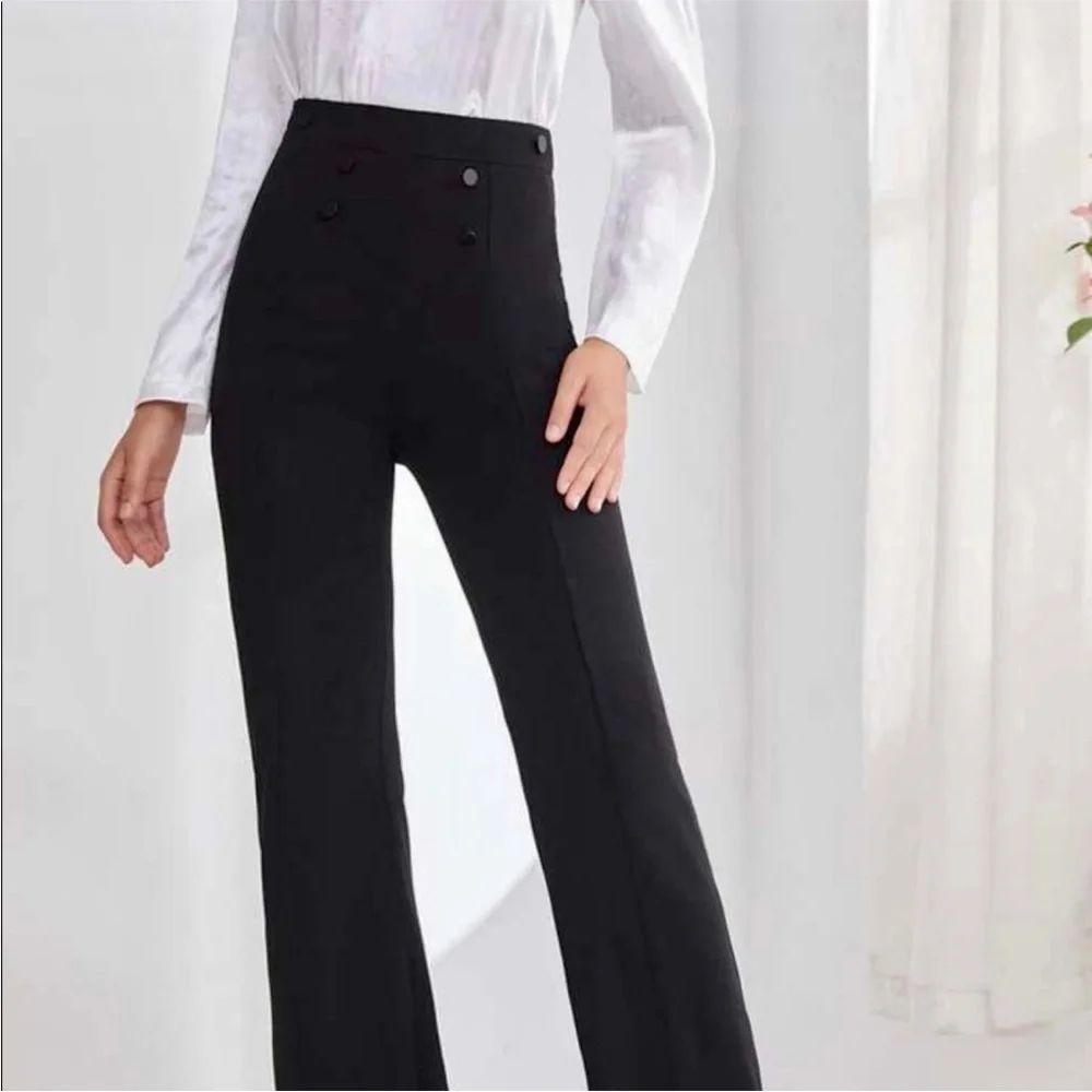 Flare leg stretchy black pants